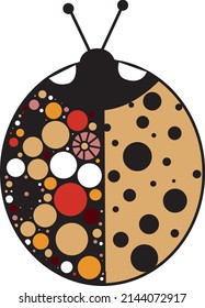 A bright decorative ladybug. A vector file is useful for creating your designs.