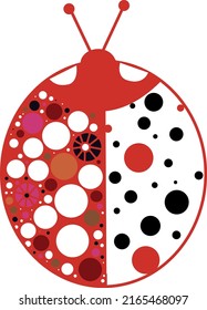 Una mariquita decorativa brillante. Archivo vector para diseños.