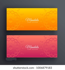 bright decorative mandala banners vector