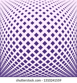 Bright decorative pattern with a halftone transition from small squares and rhombuses. Curvilinear arrangement. Layout design for business, design for decoration, covers, packaging - vector graphics