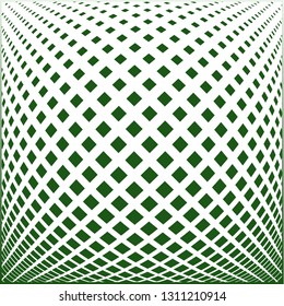 Bright decorative pattern with a halftone transition from small squares and rhombuses. Curvilinear arrangement. Layout design for business, design for decoration, covers, packaging - vector graphics