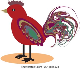 Un bonito gallo decorativo. Archivo vector a descargar.