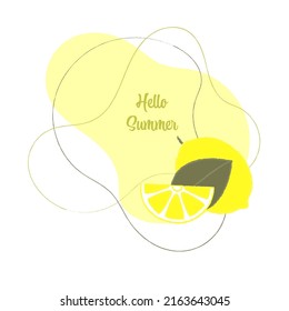 Bright Decorative Summer Abstract Background With Juicy Lemon. Perfect for Social Media, Banners, Printed Materials etc.