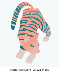 Heller dekorativer Tiger, Vektorgrafik, EPS 10
