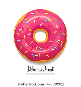 Bright delicious donut. Vector illustration