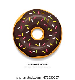Bright delicious donut. Vector illustration