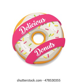 Bright delicious donut. Vector illustration