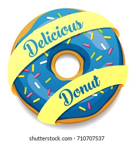 Bright delicious donut. Vector illustration