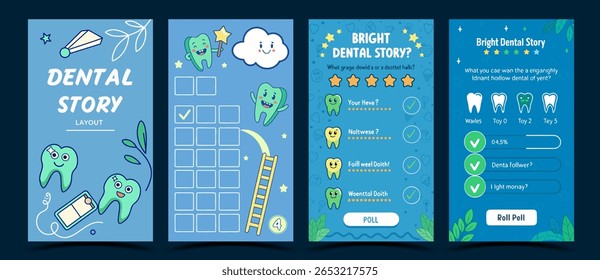 Bright Dental Story Layout for Kids Oral Health social media post
