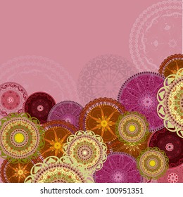 Bright design background with arabesques