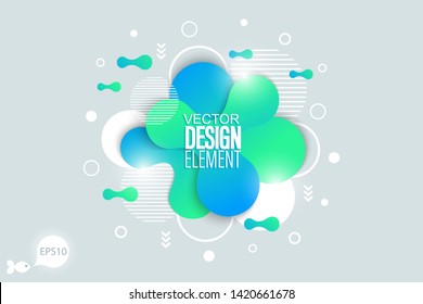 Bright design of background with flowing liquid form elements.  Vector illustration. 