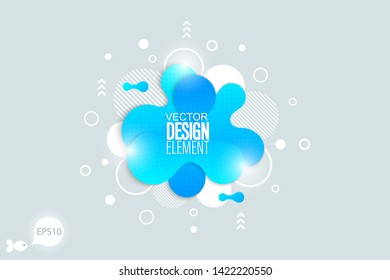 Bright design of background with flowing liquid form elements.  Vector illustration. 