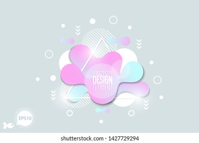 Bright design of background with flowing liquid form elements.  Vector illustration. 