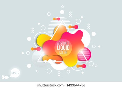 Bright design of background with flowing liquid form elements.  Vector illustration. 