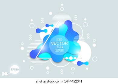 Bright design of background with flowing liquid form elements.  Vector illustration. 