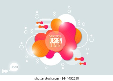 Bright design of background with flowing liquid form elements.  Vector illustration. 
