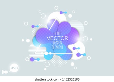 Bright design of background with flowing liquid form elements.  Vector illustration. 