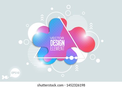Bright design of background with flowing liquid form elements.  Vector illustration. 