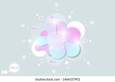 Bright design of background frame with flowing liquid form 
elements. Vector illustration. 