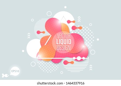 Bright design of background frame with flowing liquid form 
elements. Vector illustration. 