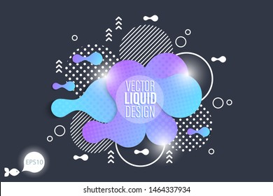 Bright design of background frame with flowing liquid form 
elements. Vector illustration. 