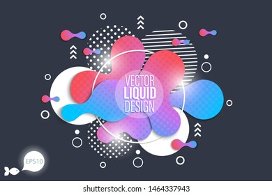 Bright design of background frame with flowing liquid form 
elements. Vector illustration. 