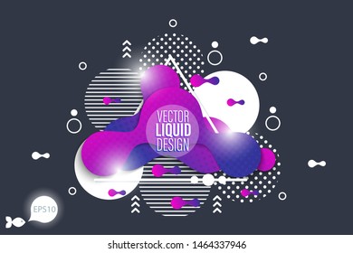 Bright design of background frame with flowing liquid form 
elements. Vector illustration. 