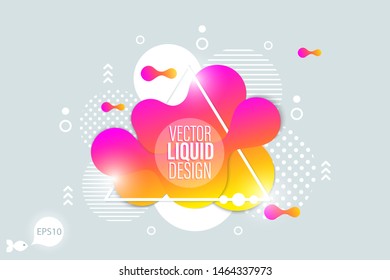 Bright design of background frame with flowing liquid form 
elements. Vector illustration. 