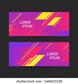 Bright design of banners. Creative concept with diagonal stripes. Geometric design element. Template for advertisement