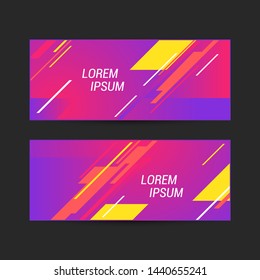 Bright design of banners. Creative concept with diagonal stripes. Geometric design element. Template for advertisement