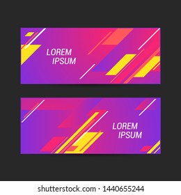 Bright design of banners. Creative concept with diagonal stripes. Geometric design element. Template for advertisement