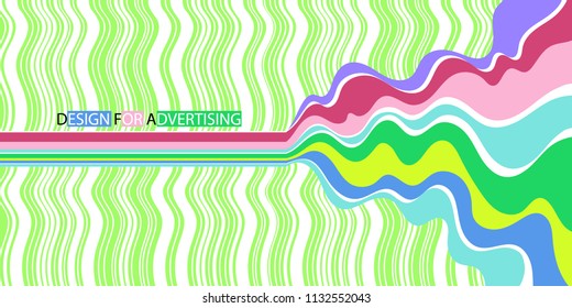 Bright design for the design of banners in the style of the 70's. Vector illustration. Festive picture.