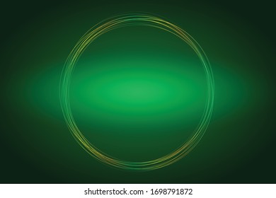 gelber Kreis-Banner mit grünem Hintergrund.