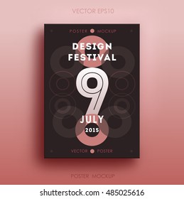 Bright Design Festival Poster Template. Vector illustration