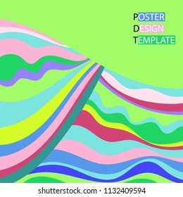 Bright design in the style of the 70's for the design of covers of magazines, posters, flyers, postcards. Vector illustration.