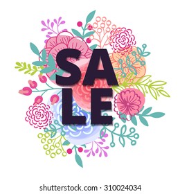 Bright design for your sales, discounts and promotions. Modern style. It can be used for banners, flyers, outdoor printing price tags.