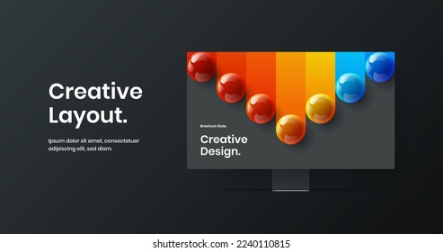Bright desktop mockup web banner template. Abstract site screen design vector layout.