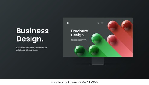 Bright desktop mockup web banner concept. Modern site screen vector design illustration.