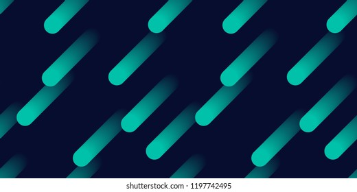 Bright diagonal stripes geometric pattern with 3D gradient shapes. Dark retro futuristic background. Vector illustration.