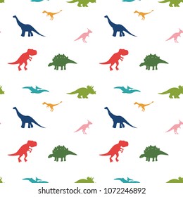 Bright dinosaurus as colourful seamless pattern