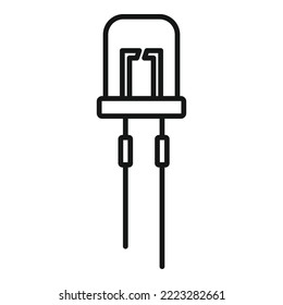 Bright diode icon outline vector. Led semiconductor. Electric component