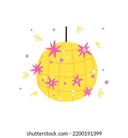 heller, flacher Disco-Ball. Vektorgrafik