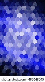 bright disco party background. blue color. hexagon vector pattern for design