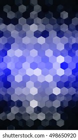 bright disco party background. blue color. hexagon vector pattern for design