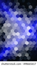 bright disco party background. blue color. hexagon vector pattern for design