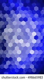 bright disco party background. blue color. hexagon vector pattern for design