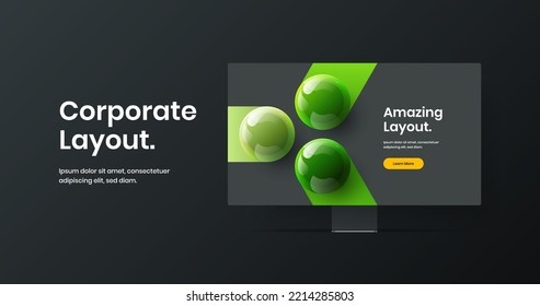 Bright display mockup banner template. Colorful website vector design layout.