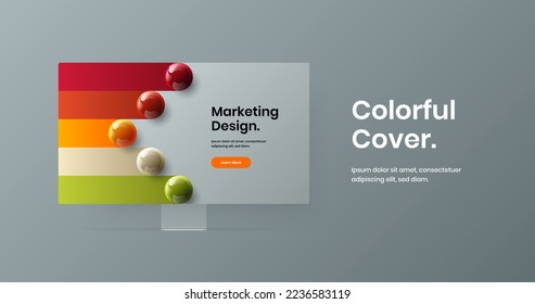 Bright display mockup site concept. Unique website screen vector design template.