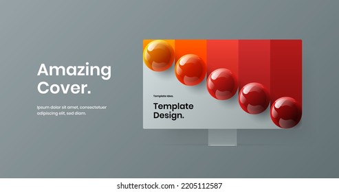 Bright display mockup website layout. Creative presentation vector design illustration.