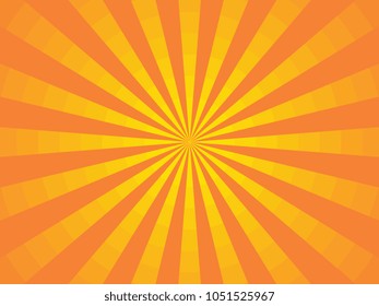 bright divided sunbeams on orange background